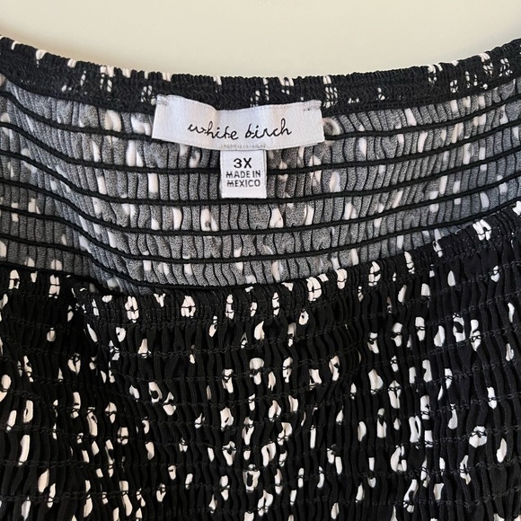 White Birch Black with Small white Dot Pattern Stretch midi length Size 3X - Picture 16 of 16